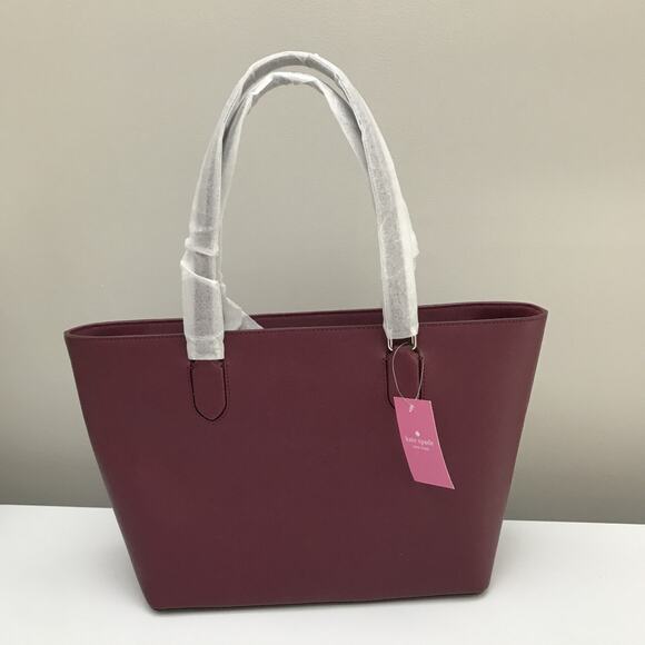 Kate Spade Laurel Way Medium Dally Tote Bag Purse Saffiano Leather Blackberry - Picture 6 of 8